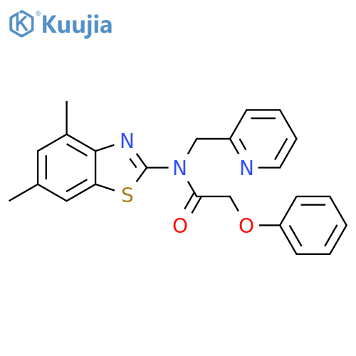 N-(4,6-dimethyl-1,3-benzothiazol-2-yl)-2-phenoxy-N-(pyridin-2-yl)methylacetamide structure