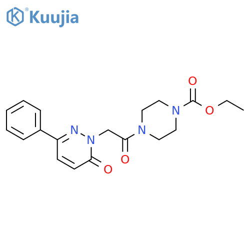 ethyl 4-2-(6-oxo-3-phenyl-1,6-dihydropyridazin-1-yl)acetylpiperazine-1-carboxylate structure