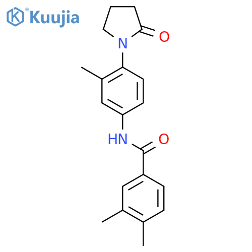 3,4-dimethyl-N-3-methyl-4-(2-oxopyrrolidin-1-yl)phenylbenzamide structure