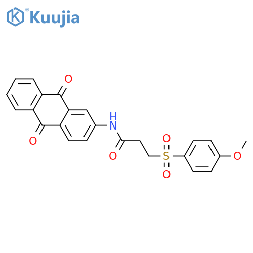 N-(9,10-dioxo-9,10-dihydroanthracen-2-yl)-3-(4-methoxybenzenesulfonyl)propanamide structure