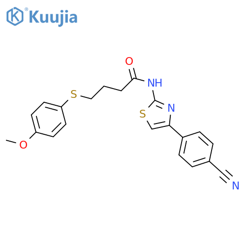 N-4-(4-cyanophenyl)-1,3-thiazol-2-yl-4-(4-methoxyphenyl)sulfanylbutanamide structure