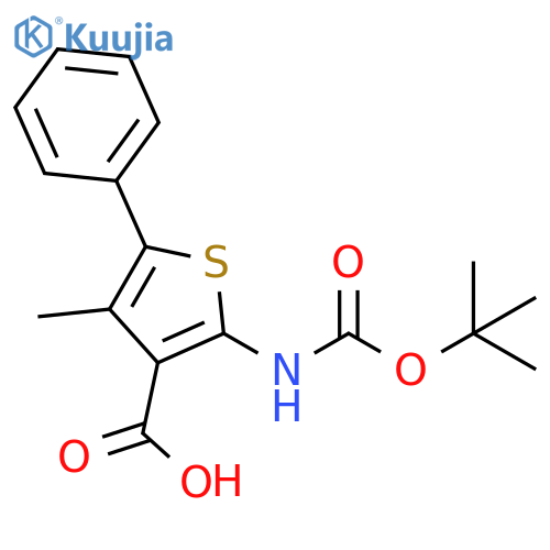 2-{(tert-butoxy)carbonylamino}-4-methyl-5-phenylthiophene-3-carboxylic acid structure