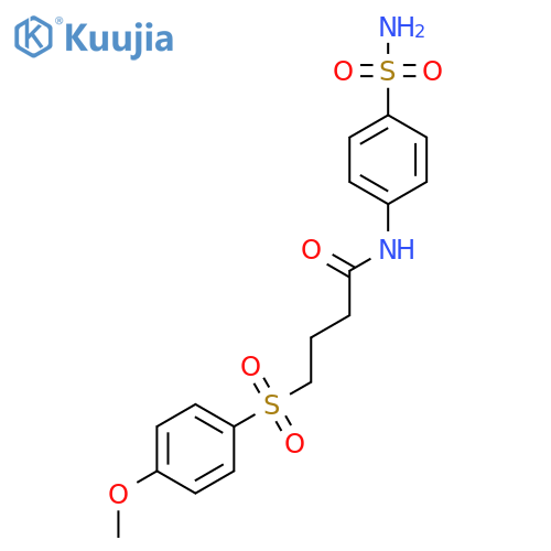 4-(4-methoxybenzenesulfonyl)-N-(4-sulfamoylphenyl)butanamide structure
