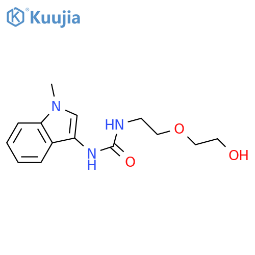 3-2-(2-hydroxyethoxy)ethyl-1-(1-methyl-1H-indol-3-yl)urea structure