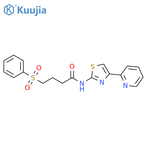 4-(benzenesulfonyl)-N-4-(pyridin-2-yl)-1,3-thiazol-2-ylbutanamide structure