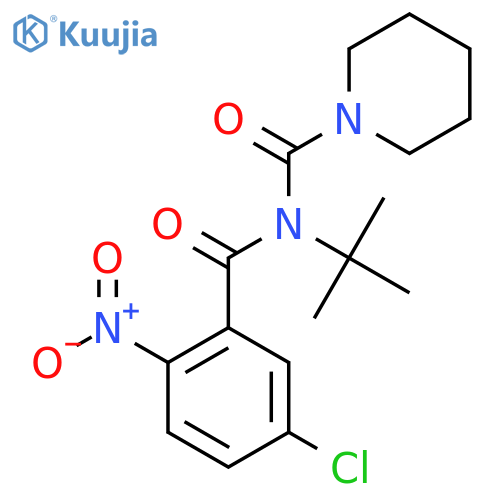N-tert-butyl-N-(5-chloro-2-nitrobenzoyl)piperidine-1-carboxamide structure