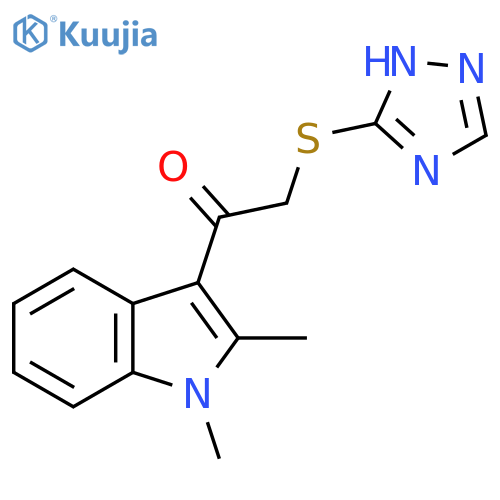 1-(1,2-dimethyl-1H-indol-3-yl)-2-(4H-1,2,4-triazol-3-ylsulfanyl)ethan-1-one structure