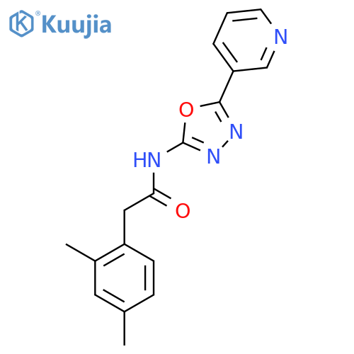 2-(2,4-dimethylphenyl)-N-5-(pyridin-3-yl)-1,3,4-oxadiazol-2-ylacetamide structure