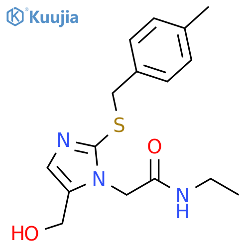N-ethyl-2-5-(hydroxymethyl)-2-{(4-methylphenyl)methylsulfanyl}-1H-imidazol-1-ylacetamide structure