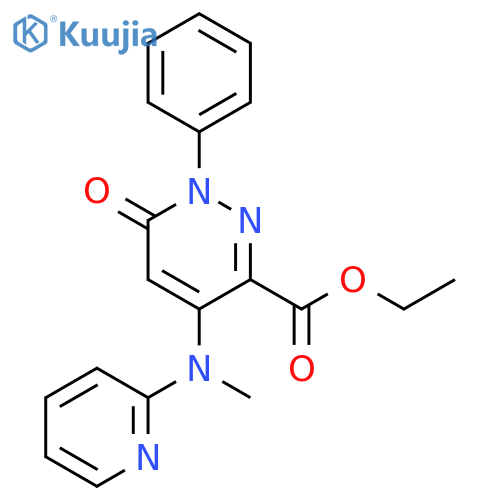 ethyl 6-oxo-1-phenyl-4-{(pyridin-2-yl)methylamino}-1,6-dihydropyridazine-3-carboxylate structure