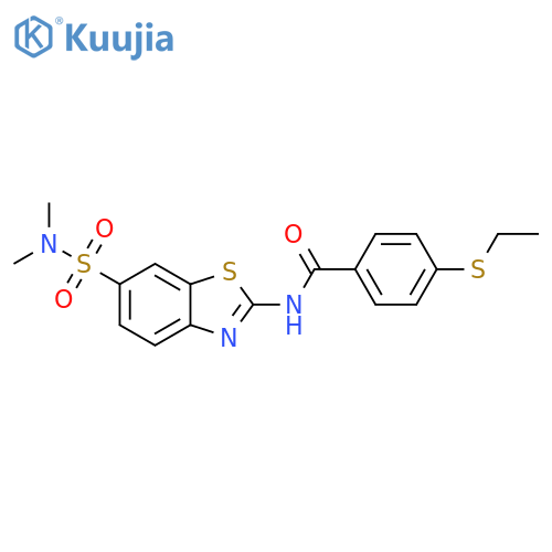 N-6-(dimethylsulfamoyl)-1,3-benzothiazol-2-yl-4-(ethylsulfanyl)benzamide structure