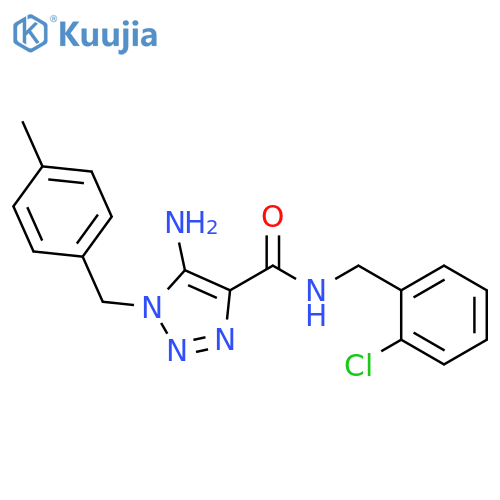 5-amino-N-(2-chlorophenyl)methyl-1-(4-methylphenyl)methyl-1H-1,2,3-triazole-4-carboxamide structure