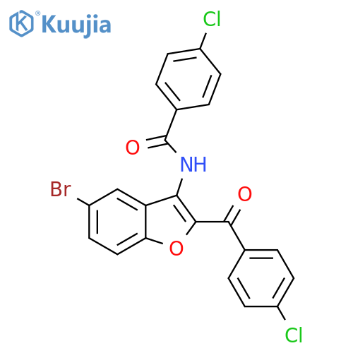 N-5-bromo-2-(4-chlorobenzoyl)-1-benzofuran-3-yl-4-chlorobenzamide structure