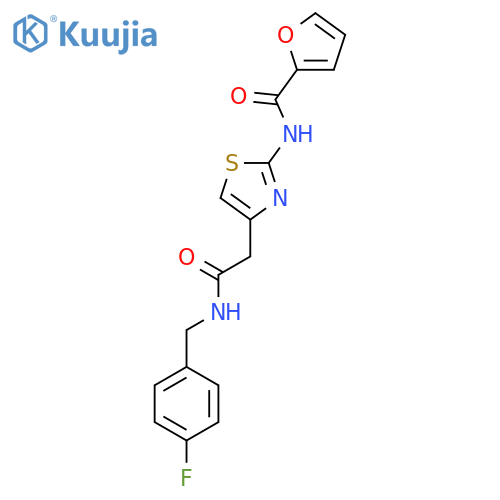 N-4-({(4-fluorophenyl)methylcarbamoyl}methyl)-1,3-thiazol-2-ylfuran-2-carboxamide structure