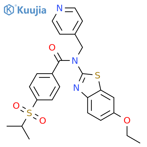 N-(6-ethoxy-1,3-benzothiazol-2-yl)-4-(propane-2-sulfonyl)-N-(pyridin-4-yl)methylbenzamide structure