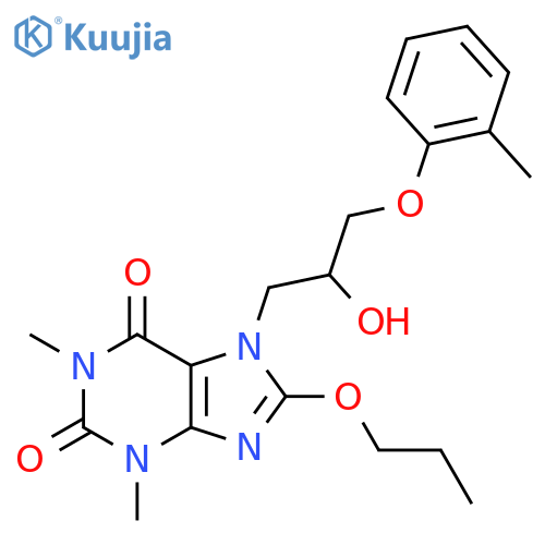 7-2-hydroxy-3-(2-methylphenoxy)propyl-1,3-dimethyl-8-propoxy-2,3,6,7-tetrahydro-1H-purine-2,6-dione structure