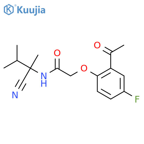 2-(2-acetyl-4-fluorophenoxy)-N-(1-cyano-1,2-dimethylpropyl)acetamide structure