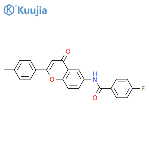 4-fluoro-N-2-(4-methylphenyl)-4-oxo-4H-chromen-6-ylbenzamide structure