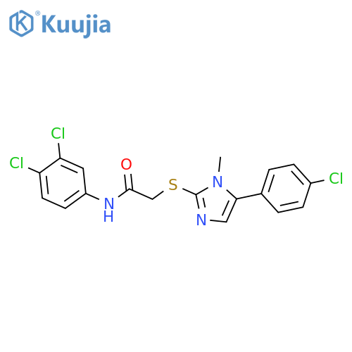 2-{5-(4-chlorophenyl)-1-methyl-1H-imidazol-2-ylsulfanyl}-N-(3,4-dichlorophenyl)acetamide structure