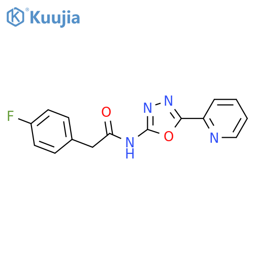 2-(4-fluorophenyl)-N-5-(pyridin-2-yl)-1,3,4-oxadiazol-2-ylacetamide structure