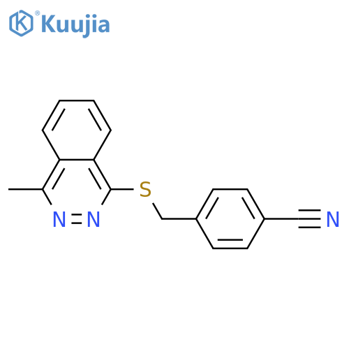 4-{(4-methylphthalazin-1-yl)sulfanylmethyl}benzonitrile structure