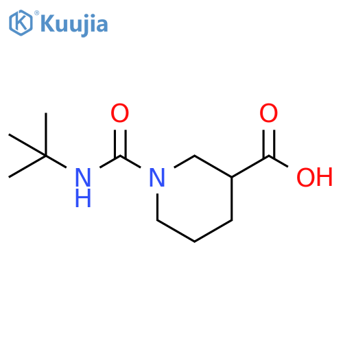 1-(tert-butylcarbamoyl)piperidine-3-carboxylic acid structure