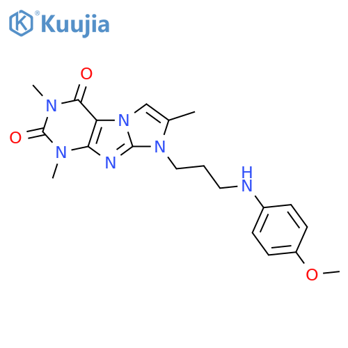 8-{3-(4-methoxyphenyl)aminopropyl}-1,3,7-trimethyl-1H,2H,3H,4H,8H-imidazo1,2-gpurine-2,4-dione structure