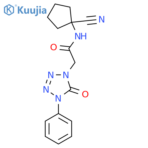 N-(1-cyanocyclopentyl)-2-(5-oxo-4-phenyl-4,5-dihydro-1H-1,2,3,4-tetrazol-1-yl)acetamide structure