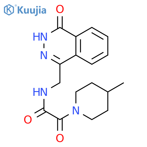 2-(4-methylpiperidin-1-yl)-2-oxo-N-(4-oxo-3,4-dihydrophthalazin-1-yl)methylacetamide structure