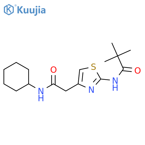 N-{4-(cyclohexylcarbamoyl)methyl-1,3-thiazol-2-yl}-2,2-dimethylpropanamide structure