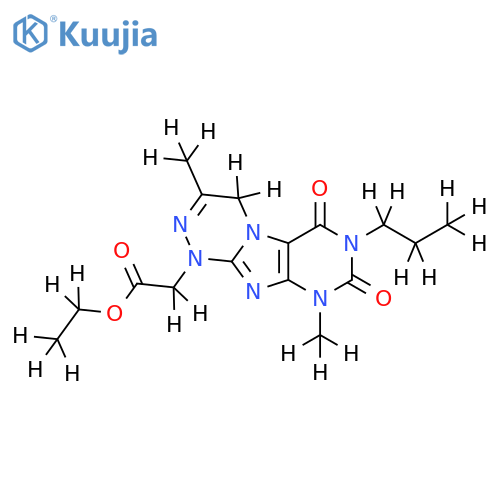 ethyl 2-{3,9-dimethyl-6,8-dioxo-7-propyl-1H,4H,6H,7H,8H,9H-1,2,4triazino4,3-gpurin-1-yl}acetate structure