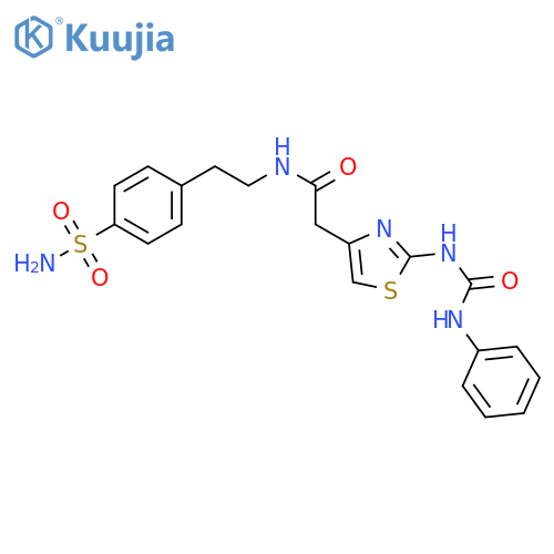 2-{2-(phenylcarbamoyl)amino-1,3-thiazol-4-yl}-N-2-(4-sulfamoylphenyl)ethylacetamide structure