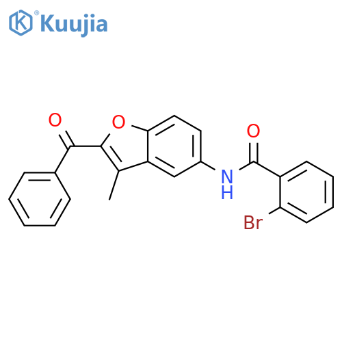 N-(2-benzoyl-3-methyl-1-benzofuran-5-yl)-2-bromobenzamide structure