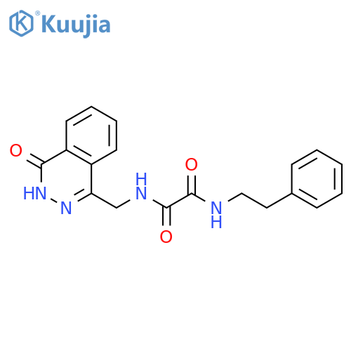 N-(4-oxo-3,4-dihydrophthalazin-1-yl)methyl-N'-(2-phenylethyl)ethanediamide structure
