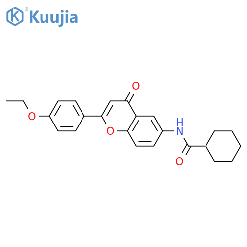 N-2-(4-ethoxyphenyl)-4-oxo-4H-chromen-6-ylcyclohexanecarboxamide structure
