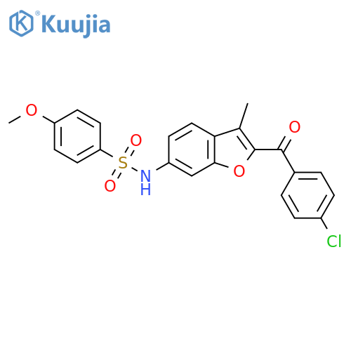 N-2-(4-chlorobenzoyl)-3-methyl-1-benzofuran-6-yl-4-methoxybenzene-1-sulfonamide structure