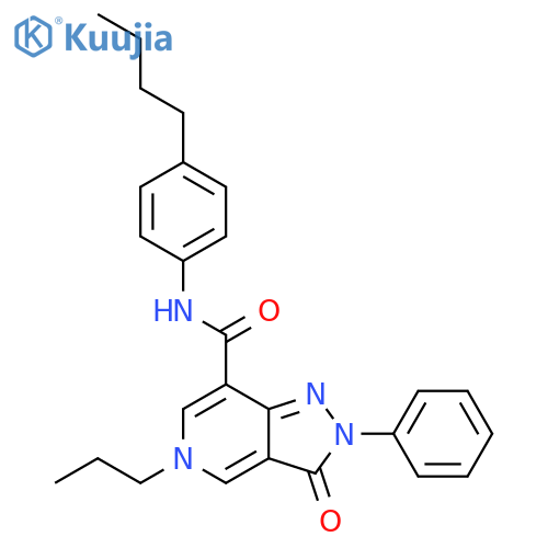 N-(4-butylphenyl)-3-oxo-2-phenyl-5-propyl-2H,3H,5H-pyrazolo4,3-cpyridine-7-carboxamide structure