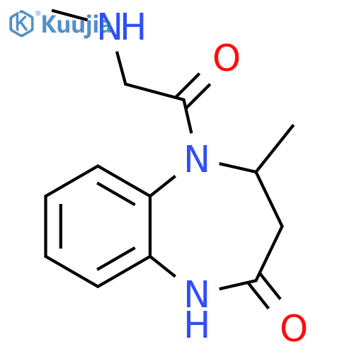 4-methyl-5-2-(methylamino)acetyl-2,3,4,5-tetrahydro-1H-1,5-benzodiazepin-2-one structure