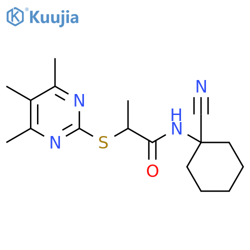 N-(1-cyanocyclohexyl)-2-[(4,5,6-trimethylpyrimidin-2-yl)sulfanyl]propanamide structure