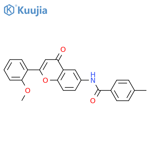 N-2-(2-methoxyphenyl)-4-oxo-4H-chromen-6-yl-4-methylbenzamide structure