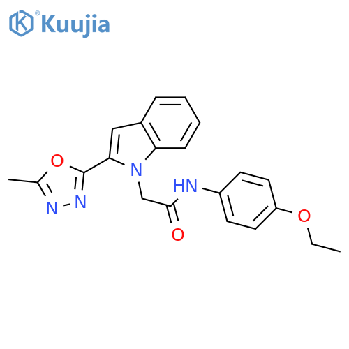 N-(4-ethoxyphenyl)-2-2-(5-methyl-1,3,4-oxadiazol-2-yl)-1H-indol-1-ylacetamide structure
