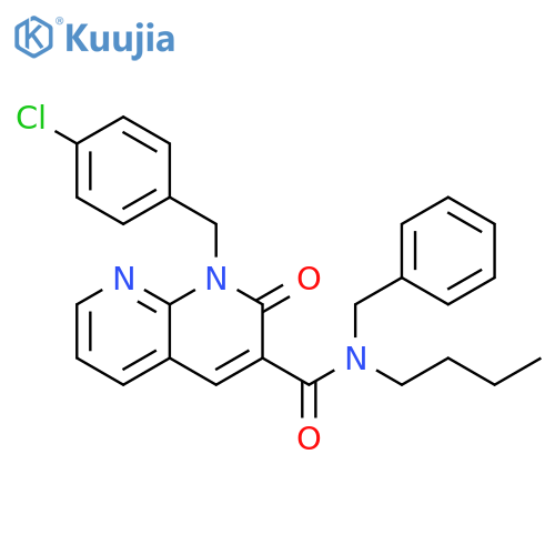 N-benzyl-N-butyl-1-(4-chlorophenyl)methyl-2-oxo-1,2-dihydro-1,8-naphthyridine-3-carboxamide structure