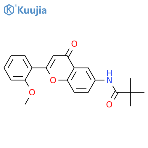 N-2-(2-methoxyphenyl)-4-oxo-4H-chromen-6-yl-2,2-dimethylpropanamide structure