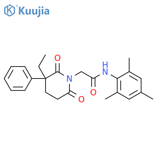 2-(3-ethyl-2,6-dioxo-3-phenylpiperidin-1-yl)-N-(2,4,6-trimethylphenyl)acetamide structure
