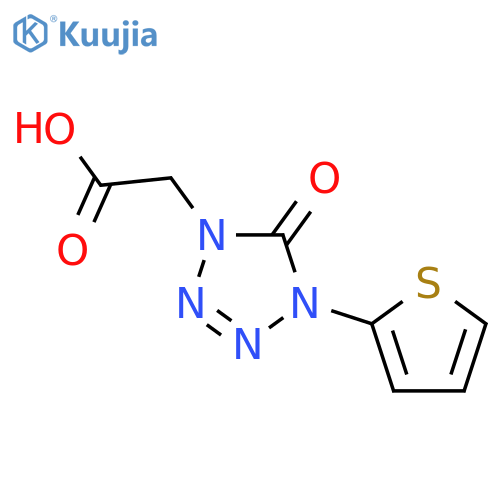 2-5-oxo-4-(thiophen-2-yl)-4,5-dihydro-1H-1,2,3,4-tetrazol-1-ylacetic acid structure