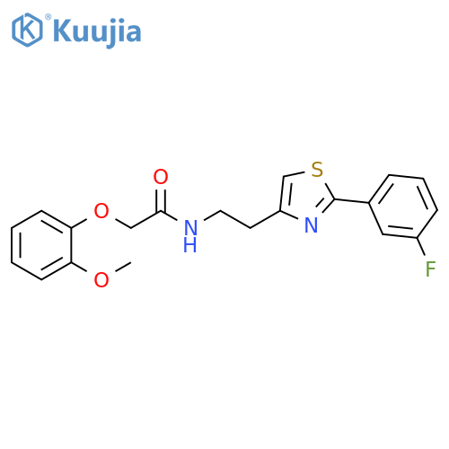 N-{2-2-(3-fluorophenyl)-1,3-thiazol-4-ylethyl}-2-(2-methoxyphenoxy)acetamide structure