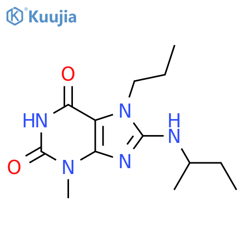 8-(butan-2-yl)amino-3-methyl-7-propyl-2,3,6,7-tetrahydro-1H-purine-2,6-dione structure