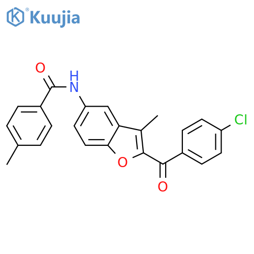 N-2-(4-chlorobenzoyl)-3-methyl-1-benzofuran-5-yl-4-methylbenzamide structure