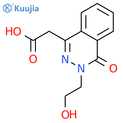2-[3-(2-hydroxyethyl)-4-oxo-3,4-dihydrophthalazin-1-yl]acetic acid structure