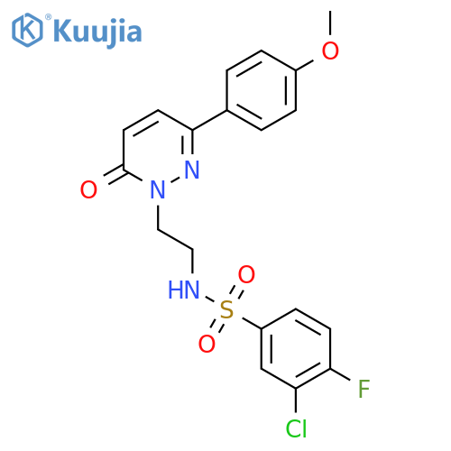 3-chloro-4-fluoro-N-{2-3-(4-methoxyphenyl)-6-oxo-1,6-dihydropyridazin-1-ylethyl}benzene-1-sulfonamide structure